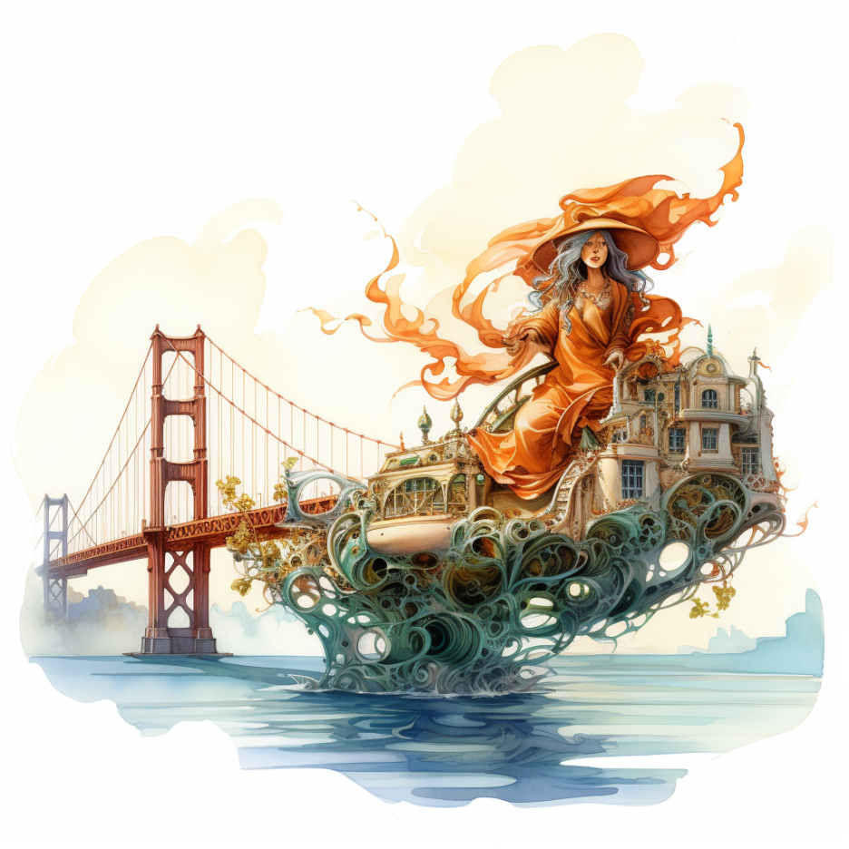 image of a fairy floating on a boat